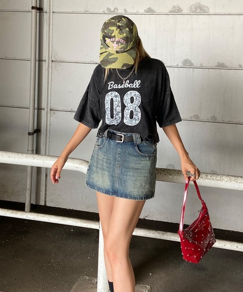 non-hedge(ノンヘッジ)の「ブリーチロゴショート丈Tシャツ(Tシャツ/カットソー・レディース・ブラック×ホワイト/ピンク/ブラック×ブラック/ブラック・FREE)」の16枚目の写真