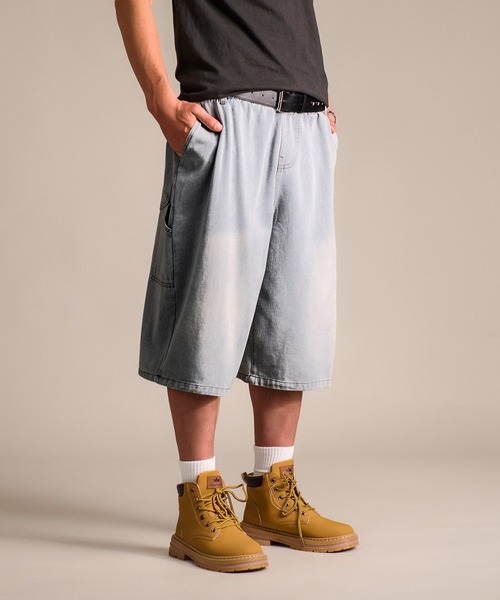 CALIFORNIA OUTFITTERS(カリフォルニア アウトフィッターズ)の「7A6 ワイドデニムハーフパンツ イージーパンツ バミューダパンツ 854(デニムパンツ・メンズ・ブルー系その他/ブルー/ライトブルー・L/M)」の6枚目の写真