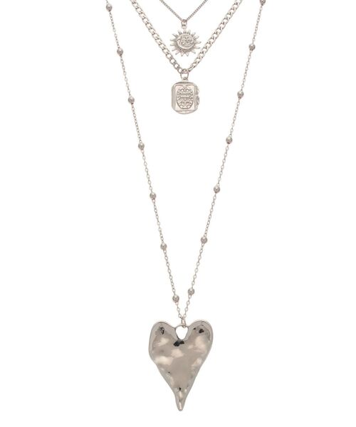 EVRIS（エヴリス）の「HEART MOTIF 3連ロングネックレス（ネックレス・レディース・ゴールド/シルバー・FREE）」の8枚目の写真