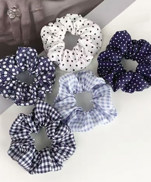 urge select】ファンシー アソート柄 シュシュ【5個セット/9色展開