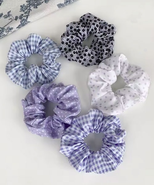 urge select】ファンシー アソート柄 シュシュ【5個セット/9色展開