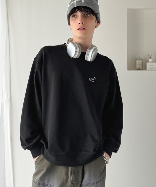 セール】「背中で魅せる。」バック刺繍入りスウェットトレーナー（長袖