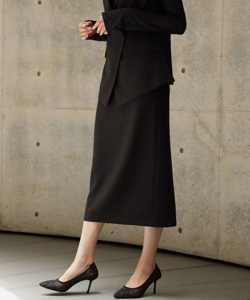 DRESS PLUS(ドレスプラス)の「深スリットのきれいめタイトスカート(スカート・レディース・ベージュ/ブラック/ホワイト・M/S/L)」の4枚目の写真