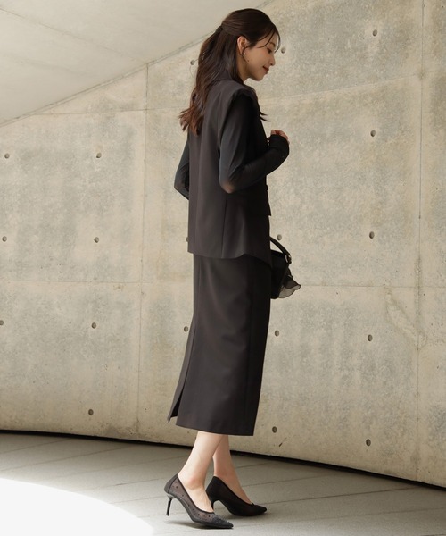 DRESS PLUS(ドレスプラス)の「深スリットのきれいめタイトスカート(スカート・レディース・ベージュ/ブラック/ホワイト・M/S/L)」の12枚目の写真