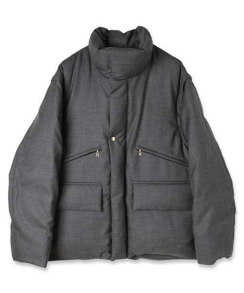 CULLNI(クルニ)の「High Count Twill Removable Sleeves Down Jacket(ダウンジャケット/コート・メンズ・グレー/ブラック・1/2/0)」の2枚目の写真