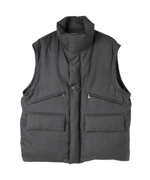 CULLNI(クルニ)の「High Count Twill Removable Sleeves Down Jacket(ダウンジャケット/コート・メンズ・グレー/ブラック・1/2/0)」の7枚目の写真