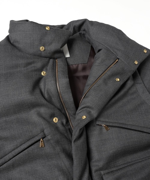 CULLNI(クルニ)の「High Count Twill Removable Sleeves Down Jacket(ダウンジャケット/コート・メンズ・グレー/ブラック・1/2/0)」の8枚目の写真