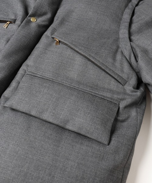CULLNI(クルニ)の「High Count Twill Removable Sleeves Down Jacket(ダウンジャケット/コート・メンズ・グレー/ブラック・1/2/0)」の9枚目の写真