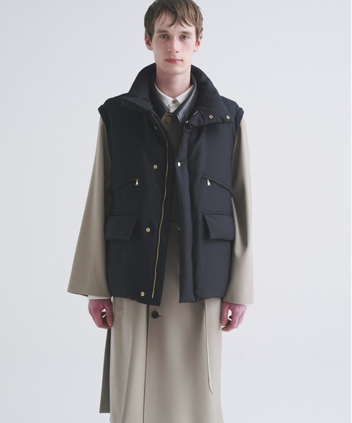CULLNI(クルニ)の「High Count Twill Removable Sleeves Down Jacket(ダウンジャケット/コート・メンズ・グレー/ブラック・1/2/0)」の4枚目の写真