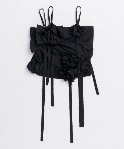 MAISON SPECIAL（メゾンスペシャル）の「Motif Ribbon Bustier/モチーフリボンビスチェ（シャツ/ブラウス・レディース・カーキ/ブラック・FREE）」の8枚目の写真