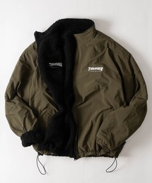 THRASHER（スラッシャー）の「【at】〔THRASHER スラッシャー〕【新色追加】ナイロン&シープボア スタンドネック リバーシブルブルゾン ユニセックス レディース メンズ（ナイロンジャケット）」