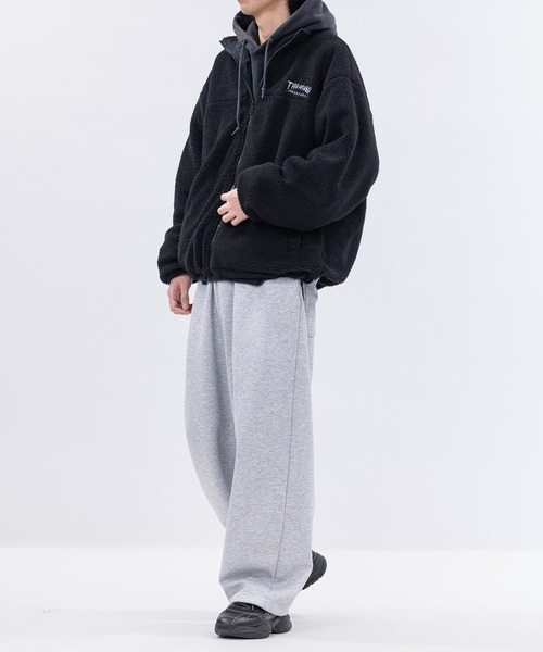 THRASHER（スラッシャー）の「【at】〔THRASHER/スラッシャー〕ナイロン＆シープボア スタンドネック リバーシブルブルゾン（ナイロンジャケット・メンズ・ライトグレー/ブラック/カーキ・MEDIUM/LARGE）」の9枚目の写真