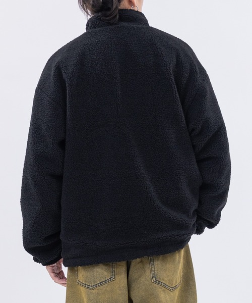 THRASHER（スラッシャー）の「【at】〔THRASHER/スラッシャー〕ナイロン＆シープボア スタンドネック リバーシブルブルゾン（ナイロンジャケット・メンズ・ライトグレー/ブラック/カーキ・MEDIUM/LARGE）」の19枚目の写真