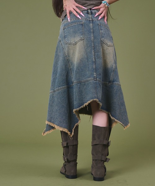 dispark（ディスパーク）の「DISPARK/ウオッシュヘムデニムスカート（デニムスカート・レディース・インディゴブルー・SMALL/MEDIUM）」の9枚目の写真