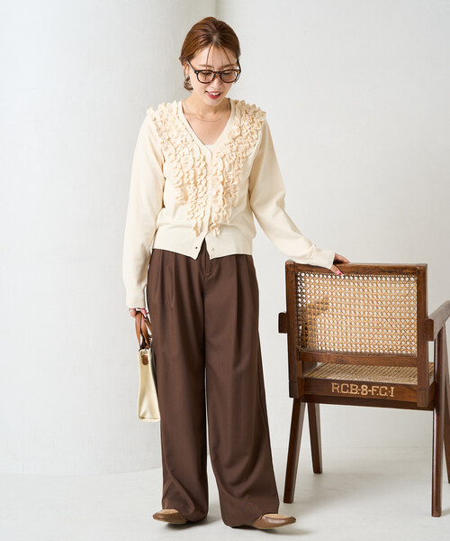 コンパクトシンク久々に出品です notch.（ファッション） カーディガン シアーVネックカーディガン