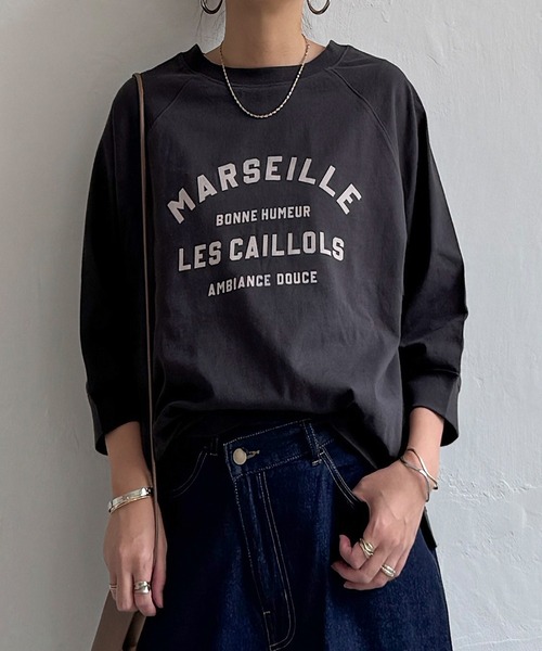 LBC（エルビーシー）の「【※なくなり次第終了※】コットンラグラン7分袖Tシャツ（Tシャツ/カットソー・レディース・ブラウン/ホワイト/チャコールグレー・M/L）」の3枚目の写真