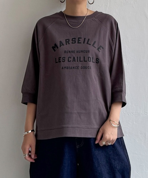 LBC（エルビーシー）の「【※なくなり次第終了※】コットンラグラン7分袖Tシャツ（Tシャツ/カットソー・レディース・ブラウン/ホワイト/チャコールグレー・M/L）」の4枚目の写真