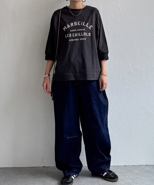 LBC（エルビーシー）の「【※なくなり次第終了※】コットンラグラン7分袖Tシャツ（Tシャツ/カットソー・レディース・ブラウン/ホワイト/チャコールグレー・M/L）」の9枚目の写真