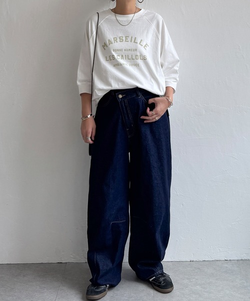 LBC（エルビーシー）の「【※なくなり次第終了※】コットンラグラン7分袖Tシャツ（Tシャツ/カットソー・レディース・ブラウン/ホワイト/チャコールグレー・M/L）」の11枚目の写真