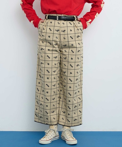 I am I in fact...(アイアムアイインファクト)の「●BLOCK TILE CHECK パンツ(その他パンツ・レディース・ベージュ/ブラック・FREE)」の3枚目の写真