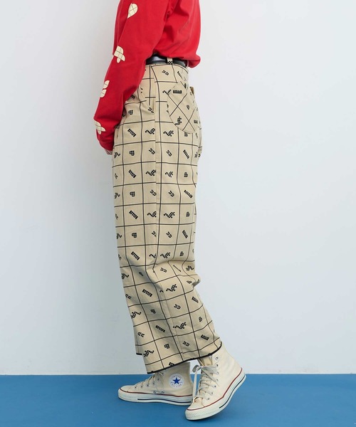 I am I in fact...(アイアムアイインファクト)の「●BLOCK TILE CHECK パンツ(その他パンツ・レディース・ベージュ/ブラック・FREE)」の4枚目の写真