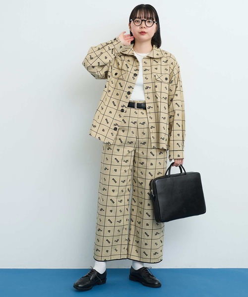 I am I in fact...(アイアムアイインファクト)の「●BLOCK TILE CHECK パンツ(その他パンツ・レディース・ベージュ/ブラック・FREE)」の8枚目の写真