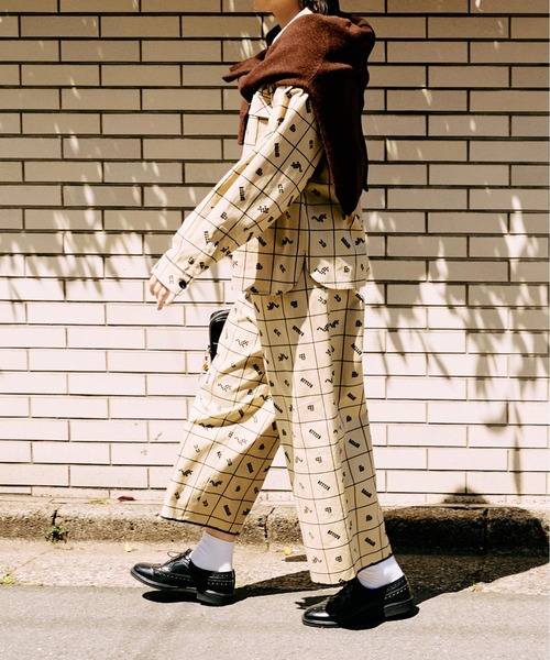 I am I in fact...(アイアムアイインファクト)の「●BLOCK TILE CHECK パンツ(その他パンツ・レディース・ベージュ/ブラック・FREE)」の16枚目の写真