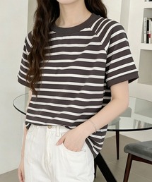 ボーダーTシャツ 半袖チュニックTシャツ
