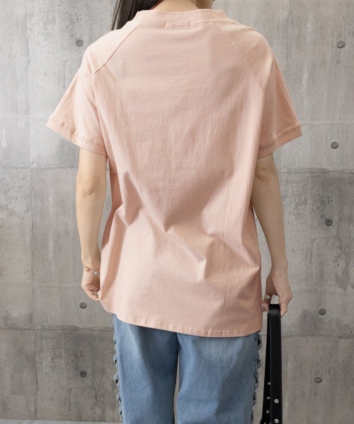 Miniministore(ミニミニストア)の「ボーダーTシャツ 半袖チュニックTシャツ(Tシャツ/カットソー・レディース・ベージュ/チャコールグレー/イエロー/ネイビー/ホワイト系/ライトピンク/ブラック/ホワイト/ミント・FREE)」の16枚目の写真