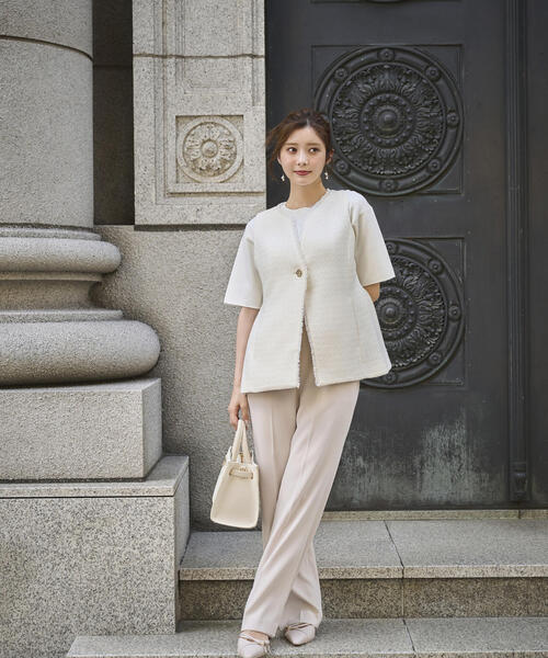 PROPORTION BODY DRESSING(プロポーションボディドレッシング)の「<ウォッシャブル>美脚パンツ / 1215230900(その他パンツ・レディース・ベージュ/ブラック・SMALL/P/S/MEDIUM)」の1枚目の写真