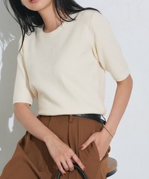 プレミアムカシミヤタッチ半袖ニット