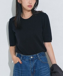 プレミアムカシミヤタッチ半袖ニット