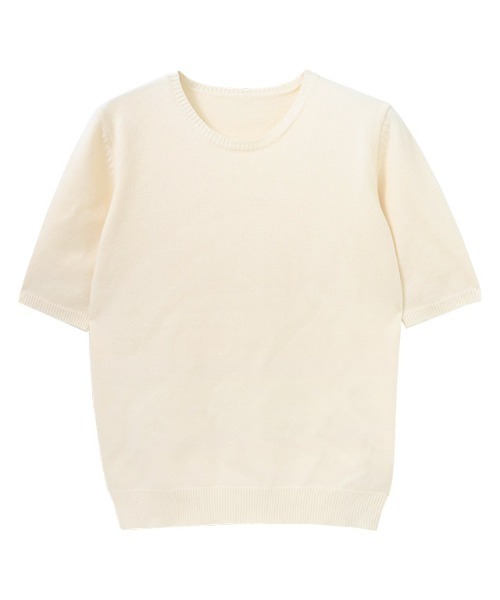 Pierrot(ピエロ)の「プレミアムカシミヤタッチ半袖ニット(ニット/セーター・レディース・アイボリー/ブラック/ロイヤルブルー/チャコール・L/M)」の18枚目の写真