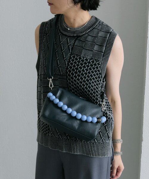 ear PAPILLONNER（イアパピヨネ）の「ボールハンドル2WAYショルダーバッグ（ショルダーバッグ・レディース・ベージュ系その他/ネイビー・FREE）」の16枚目の写真