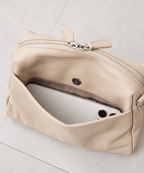 ear PAPILLONNER 牛革 本革 ボールハンドルショルダー レッド ボールハンドル2WAYショルダーバッグ | ear PAPILLONNER(イア