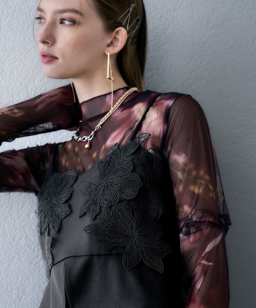 HARE（ハレ）の「【百田夏菜子着用/OCCASION SERIES】フラワーモチーフビスチェ(HARE)（その他トップス・レディース・ブラック・FREE）」の13枚目の写真