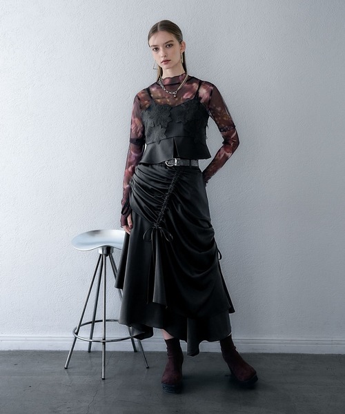 HARE（ハレ）の「【百田夏菜子着用/OCCASION SERIES】フラワーモチーフビスチェ(HARE)（その他トップス・レディース・ブラック・FREE）」の6枚目の写真