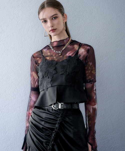 HARE（ハレ）の「【百田夏菜子着用/OCCASION SERIES】フラワーモチーフビスチェ(HARE)（その他トップス・レディース・ブラック・FREE）」の8枚目の写真