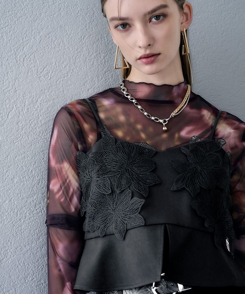 HARE（ハレ）の「【百田夏菜子着用/OCCASION SERIES】フラワーモチーフビスチェ(HARE)（その他トップス・レディース・ブラック・FREE）」の12枚目の写真