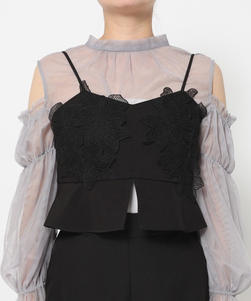 HARE（ハレ）の「【百田夏菜子着用/OCCASION SERIES】フラワーモチーフビスチェ(HARE)（その他トップス・レディース・ブラック・FREE）」の14枚目の写真