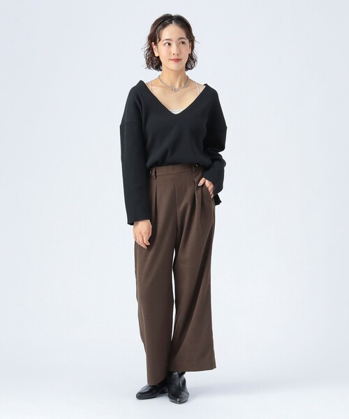 BEAMS HEART（ビームスハート）の「金ボタン アジャスト パンツ（その他パンツ・レディース・ブラウン/ネイビー/オフホワイト・FREE）」の4枚目の写真