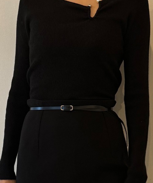 AMBIENT(アンビエント)の「スリムベルト(ベルト・レディース・ブラック/ワイン・FREE)」の2枚目の写真
