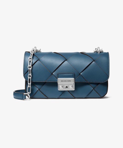 MICHAEL KORS(マイケルコース)の「TRIBECA ウーヴン レザー ショルダー スモール(ショルダーバッグ・レディース・ブルー系・FREE)」の1枚目の写真