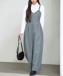 SAISON DE PAPILLON | タック入りフロントジップサロペット(サロペット/オーバーオール)