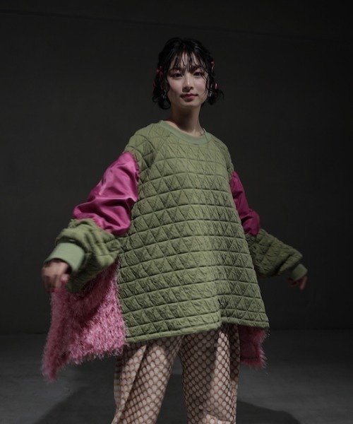 garcon la raison（ギャルソン・ラ・レゾン）の「ドルマンキルトトレーナー（レディース）（Tシャツ/カットソー・レディース・カーキ/ブラック/モカ・2/1）」の3枚目の写真