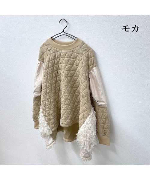 garcon la raison（ギャルソン・ラ・レゾン）の「ドルマンキルトトレーナー（レディース）（Tシャツ/カットソー・レディース・カーキ/ブラック/モカ・2/1）」の9枚目の写真