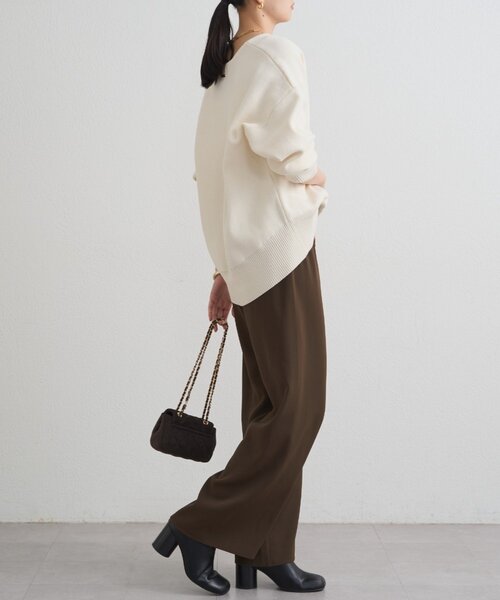 Loungedress ラウンジドレス　スクエアパネルイージーパンツ　アイボリー Loungedress】スクエアパネルイージーパンツ | OUTLET(アウトレット