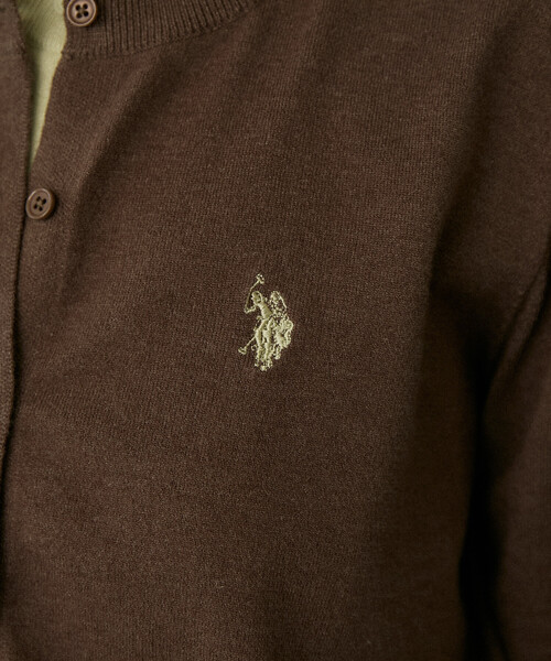 U.S. POLO ASSN.(ユーエスポロアッスン)の「U.S. POLO ASSN. × PUBLUX/ユーエスポロアッスン フェイクレイヤード カーディガン 限定展開(カーディガン/ボレロ・レディース・ネイビー/グレー/チャコールグレー/ブラウン・フリ-)」の5枚目の写真