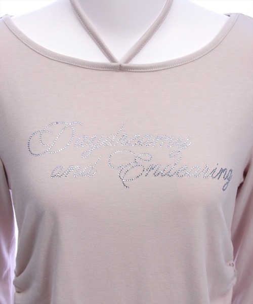 clear（クリア）の「チョーカー付きラインストーンロゴトップス［韓国ファッション カジュアル Y2K］≪AW新作≫（Tシャツ/カットソー・レディース・グレー/ブラック/グレイッシュベージュ・F）」の10枚目の写真