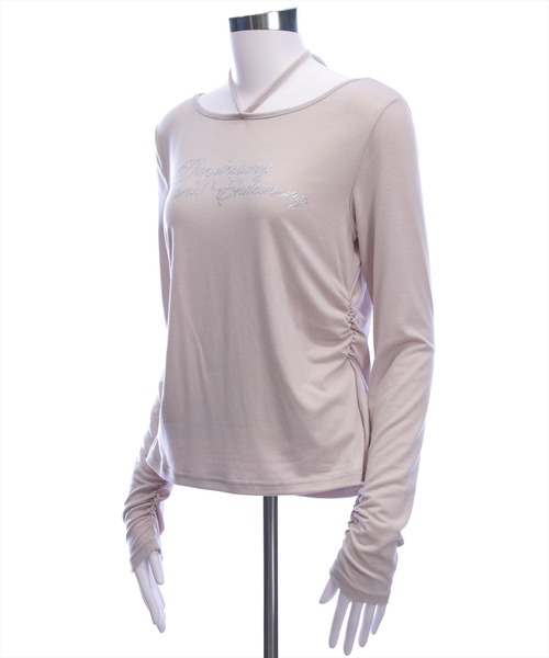 clear（クリア）の「チョーカー付きラインストーンロゴトップス［韓国ファッション カジュアル Y2K］≪AW新作≫（Tシャツ/カットソー・レディース・グレー/ブラック/グレイッシュベージュ・F）」の11枚目の写真